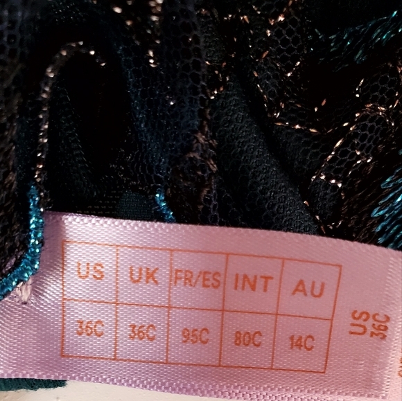 New Savage X Fenty Shining Star Half Cup Plunge Wildflower Blue Size 36C NWT - Picture 8 of 11